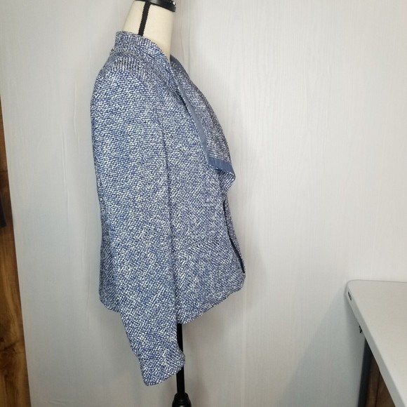 TALBOTS  Women's BLUE & WHITE TWEED JACKET Size Large - Picture 12 of 12